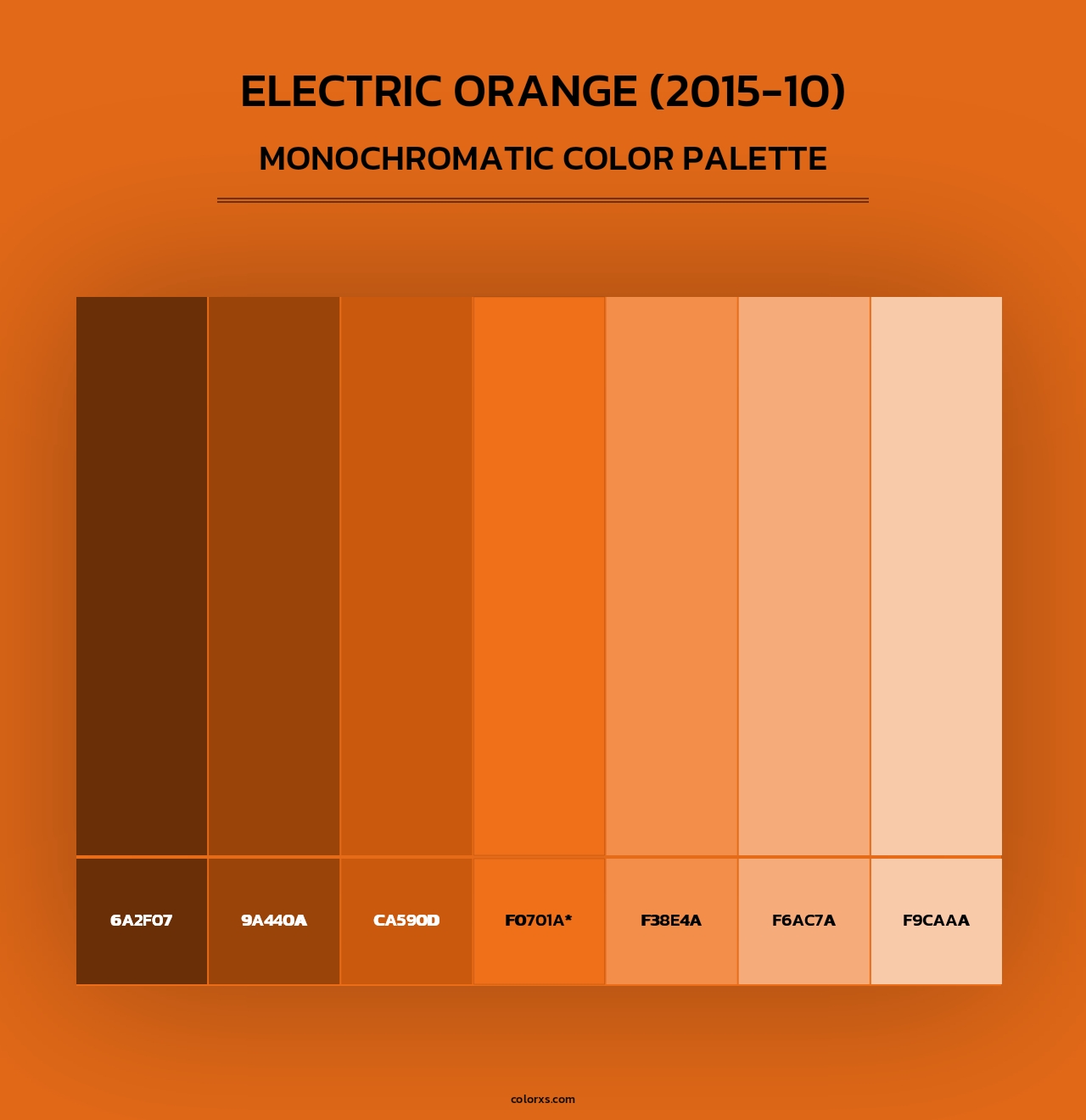Electric Orange (2015-10) - Monochromatic Color Palette