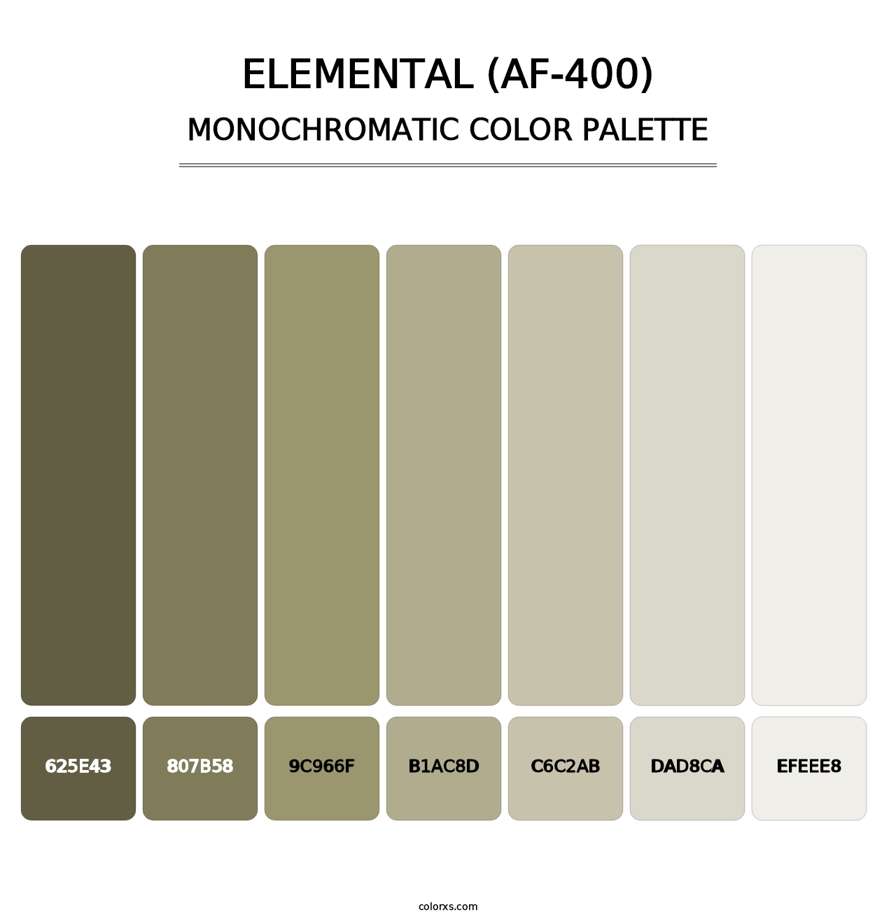 Elemental (AF-400) - Monochromatic Color Palette