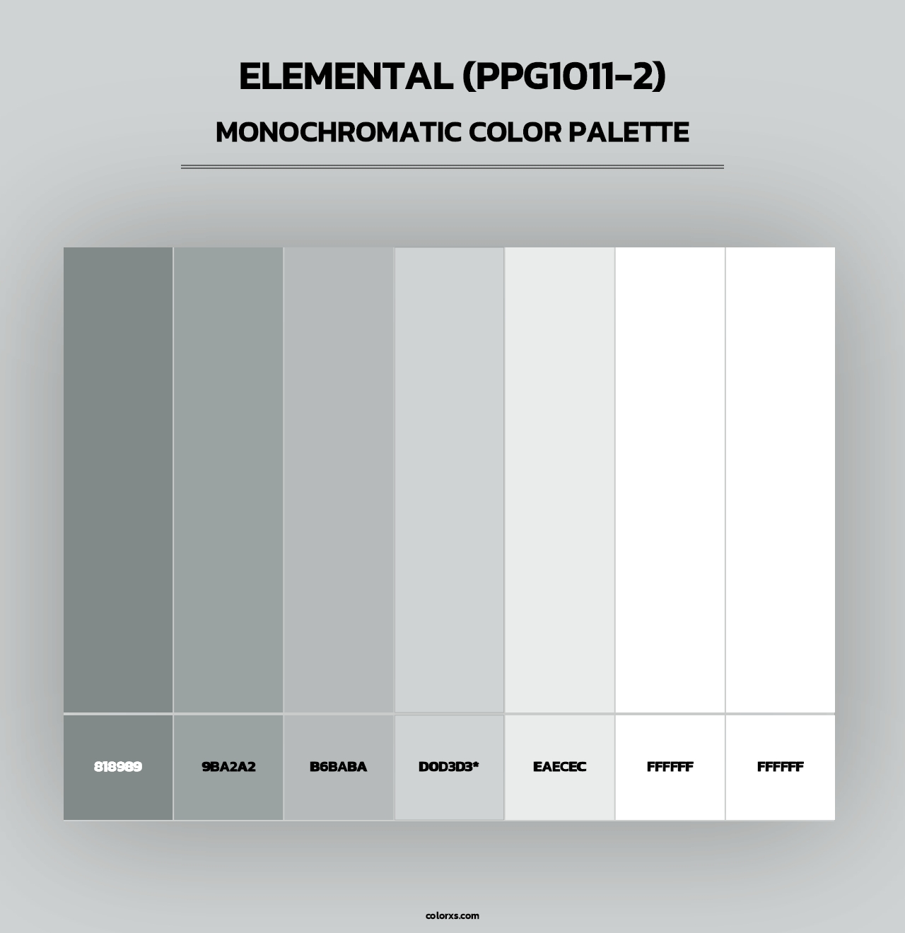 Elemental (PPG1011-2) - Monochromatic Color Palette
