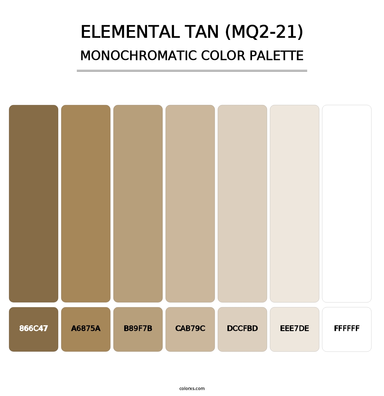 Elemental Tan (MQ2-21) - Monochromatic Color Palette