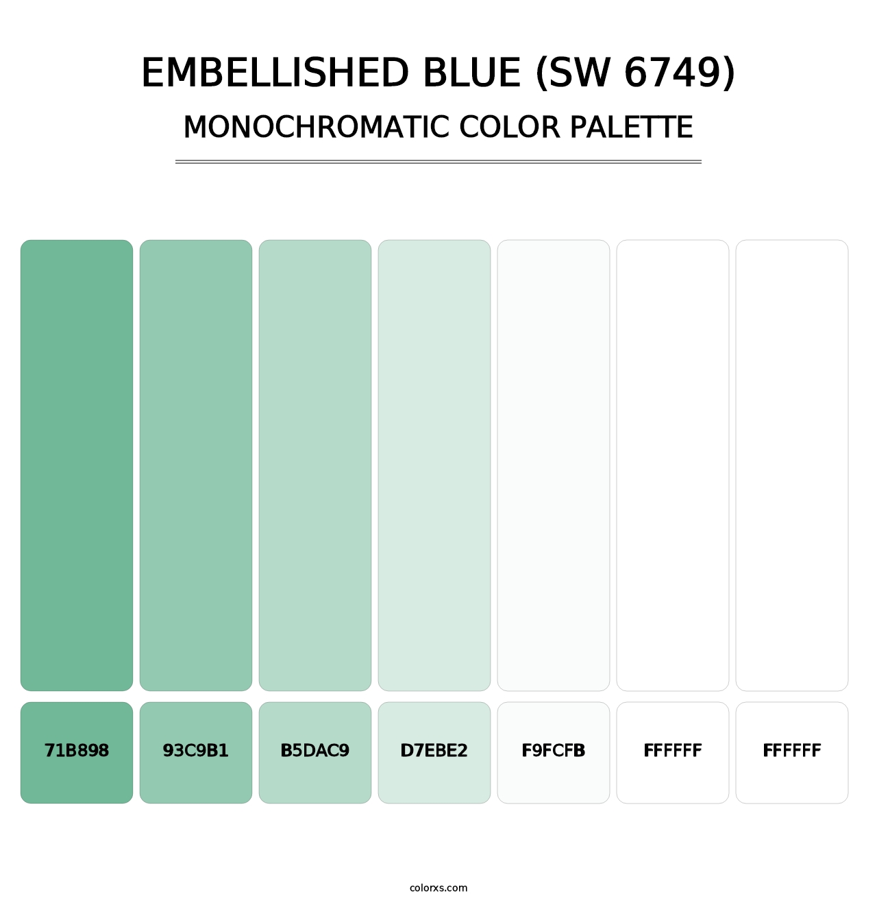Embellished Blue (SW 6749) - Monochromatic Color Palette