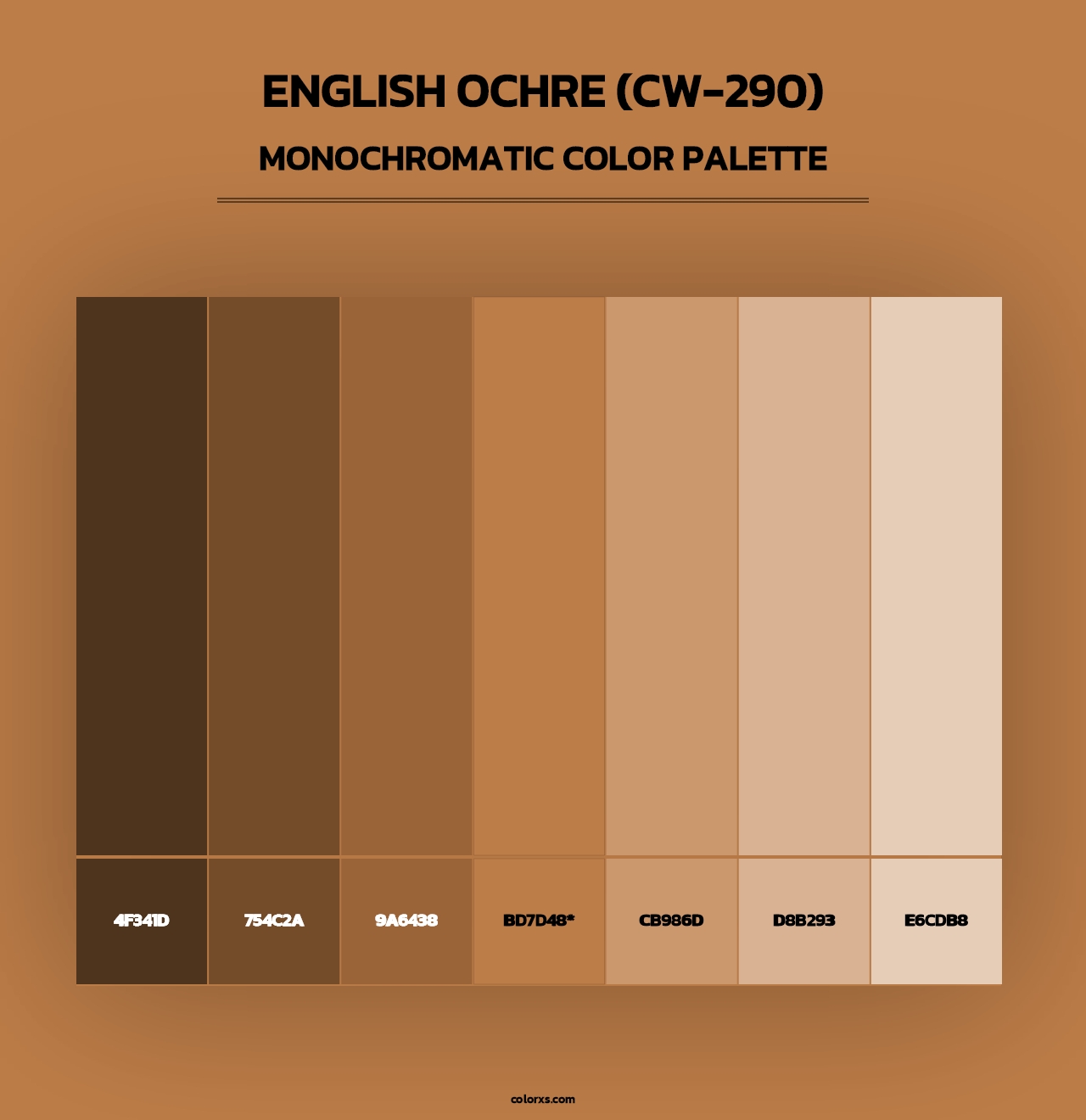 English Ochre (CW-290) - Monochromatic Color Palette