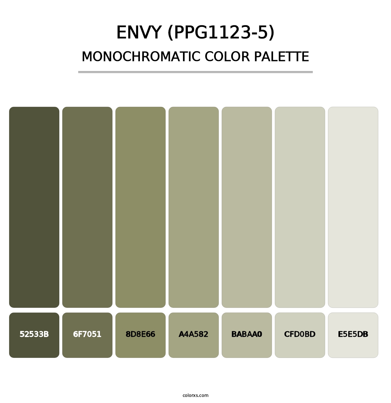 Envy (PPG1123-5) - Monochromatic Color Palette
