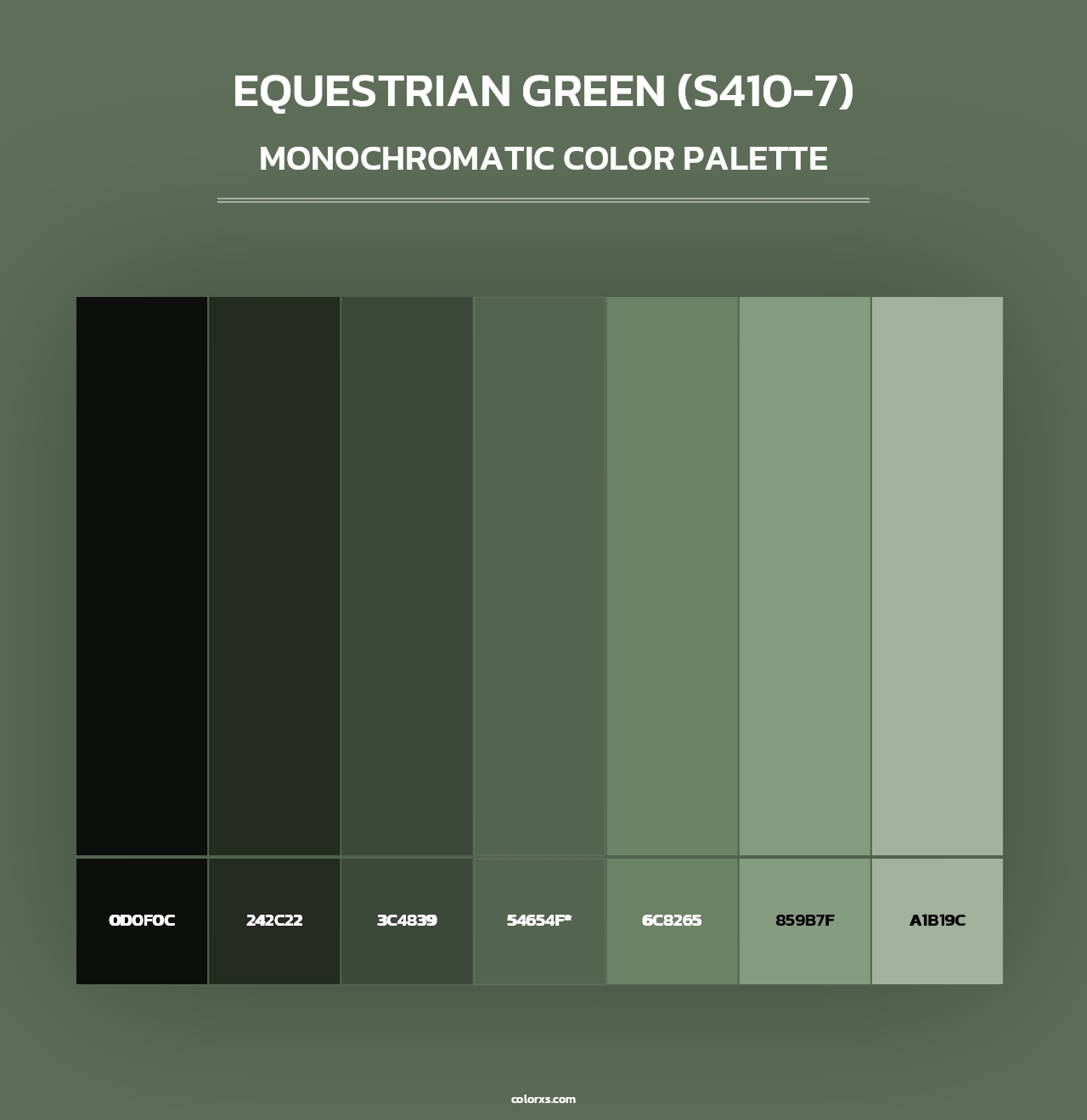 Equestrian Green (S410-7) - Monochromatic Color Palette