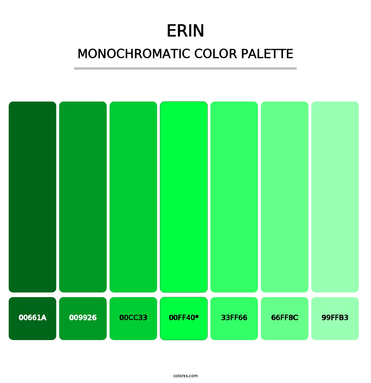 Erin - Monochromatic Color Palette