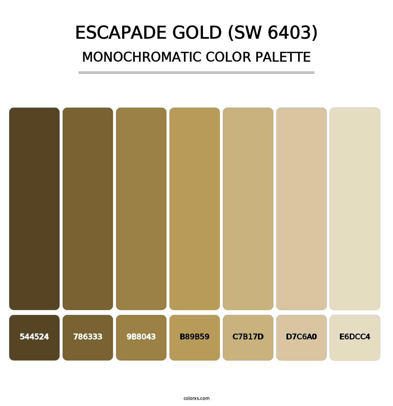 Escapade Gold (SW 6403) - Monochromatic Color Palette