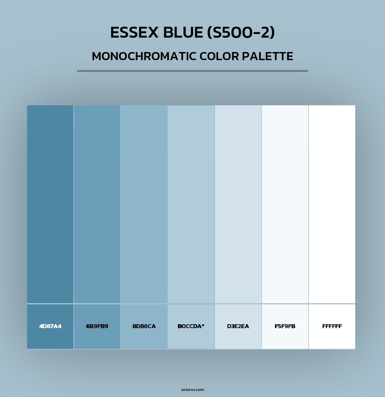 Essex Blue (S500-2) - Monochromatic Color Palette