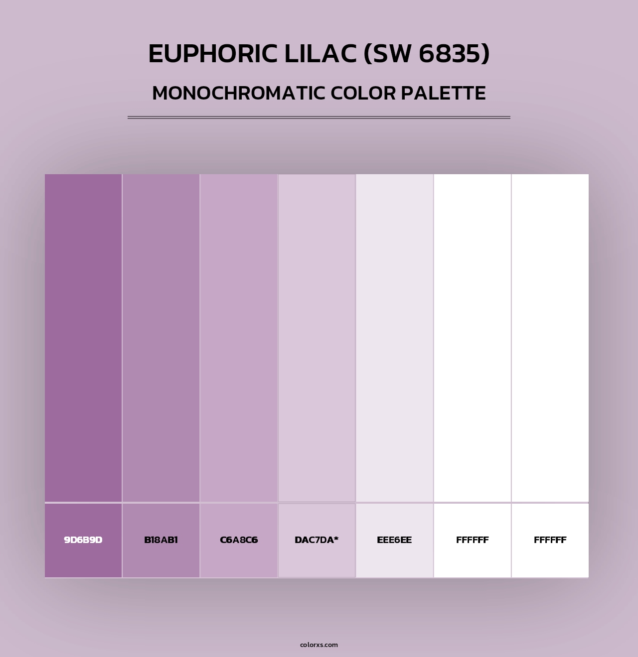 Euphoric Lilac (SW 6835) - Monochromatic Color Palette