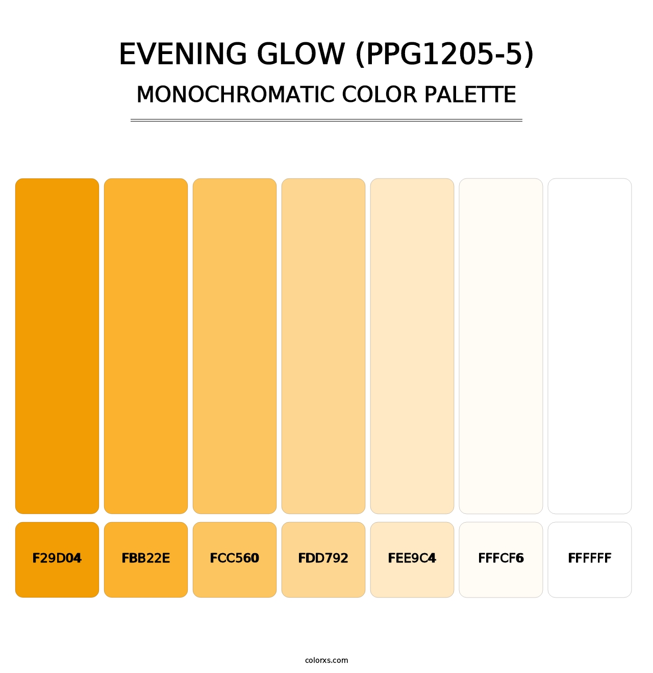 Evening Glow (PPG1205-5) - Monochromatic Color Palette