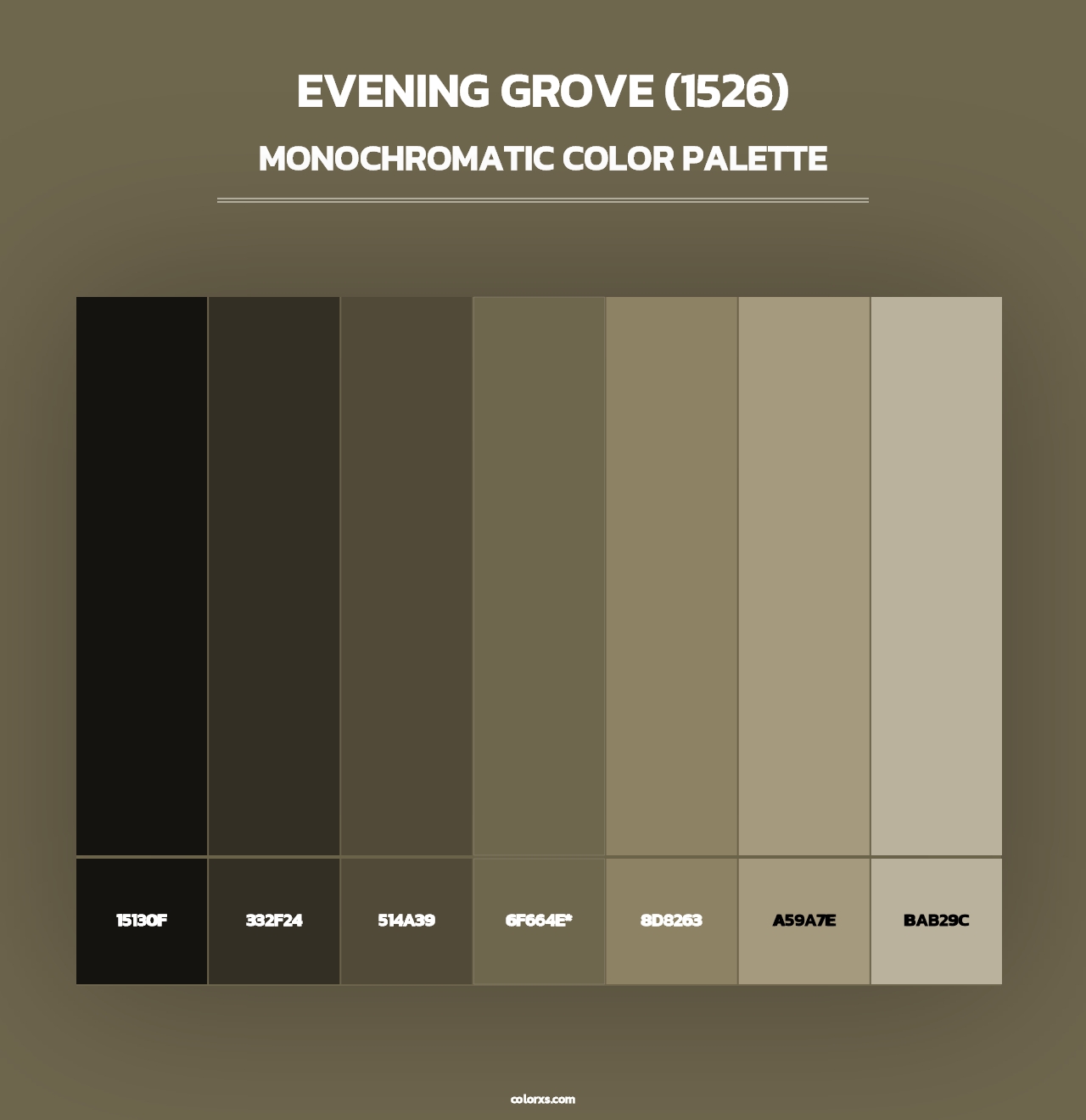 Evening Grove (1526) - Monochromatic Color Palette