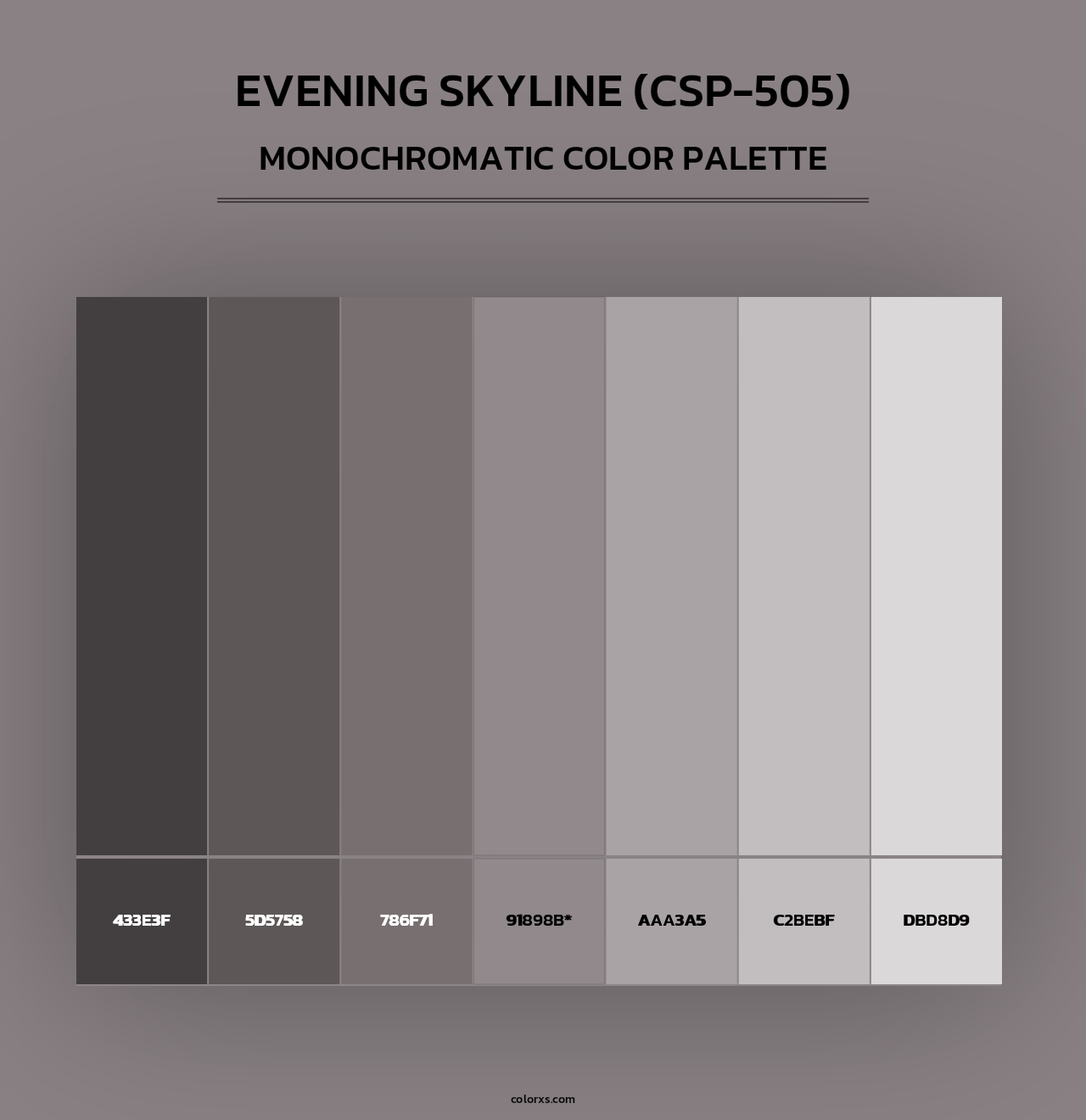 Evening Skyline (CSP-505) - Monochromatic Color Palette