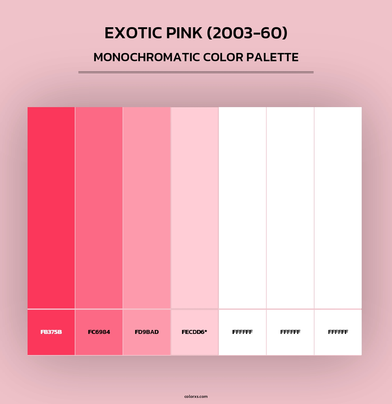 Exotic Pink (2003-60) - Monochromatic Color Palette