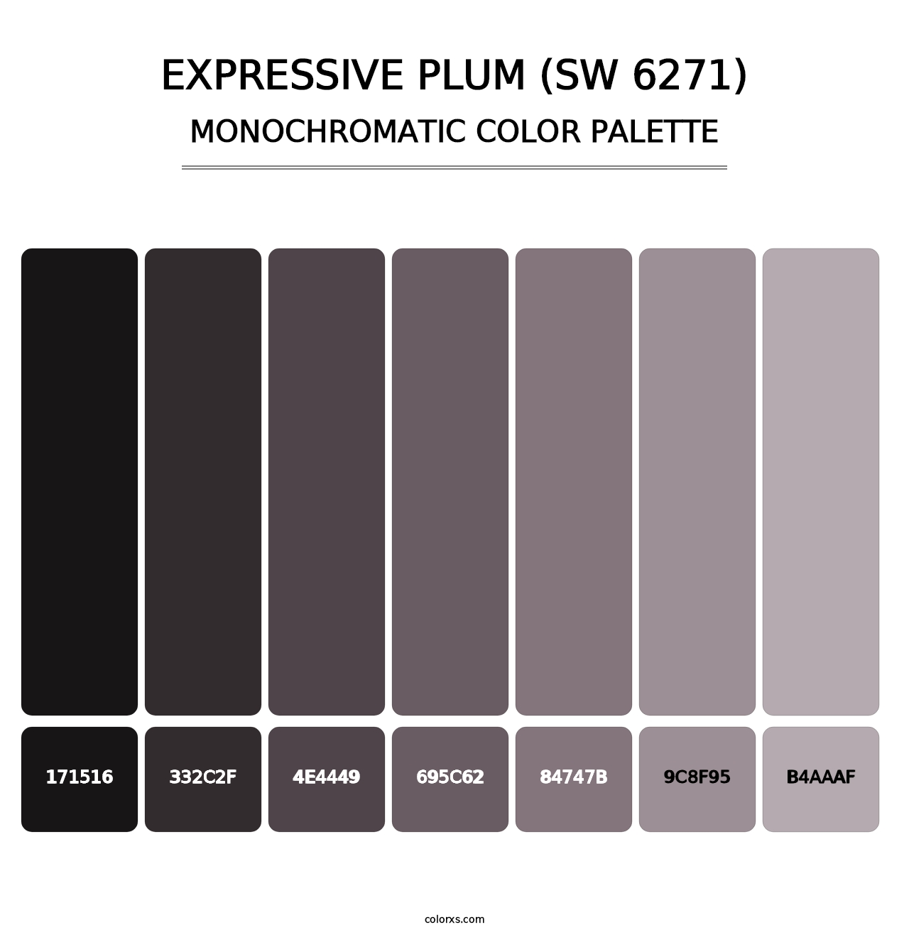 Expressive Plum (SW 6271) - Monochromatic Color Palette