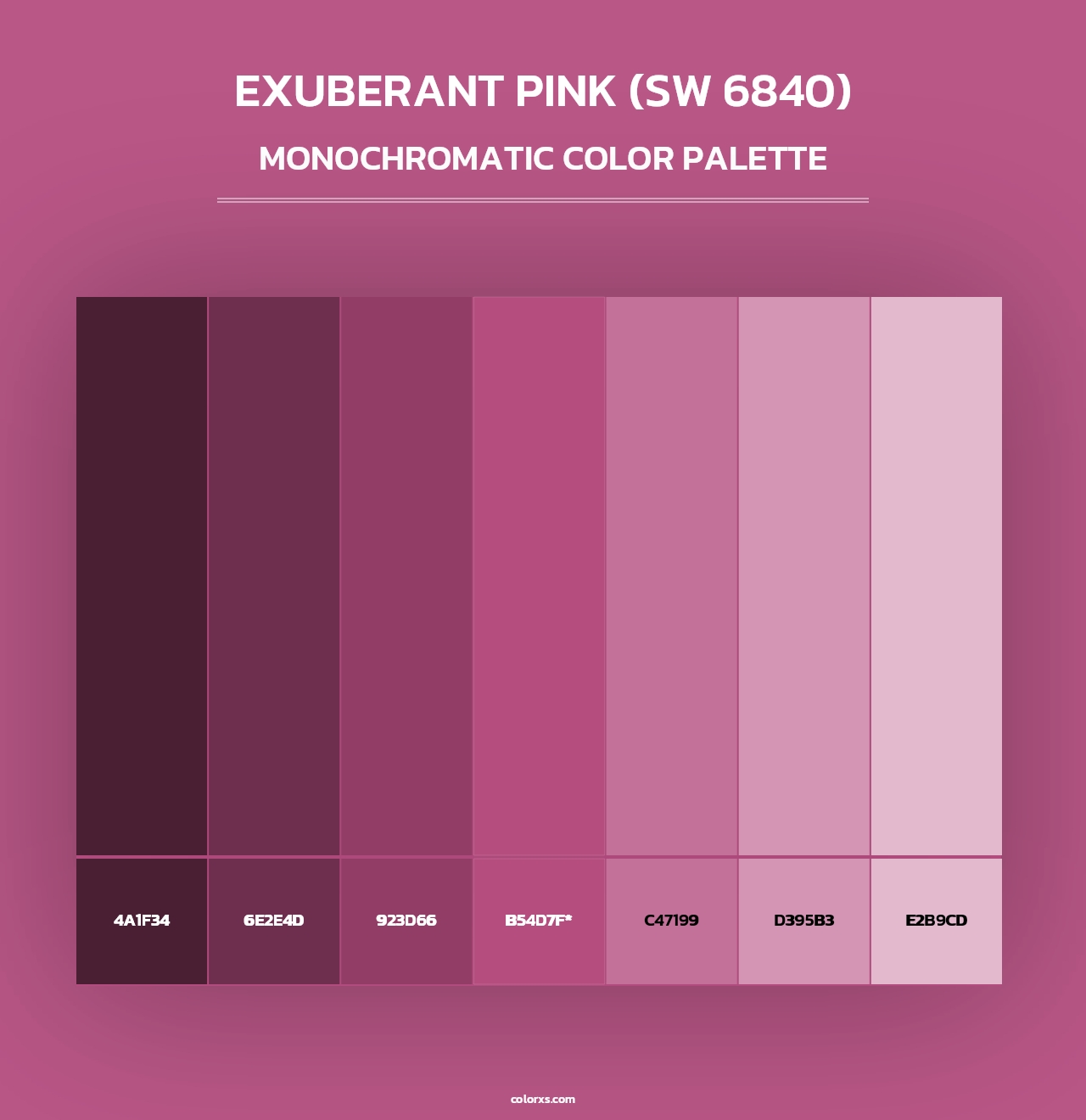 Exuberant Pink (SW 6840) - Monochromatic Color Palette