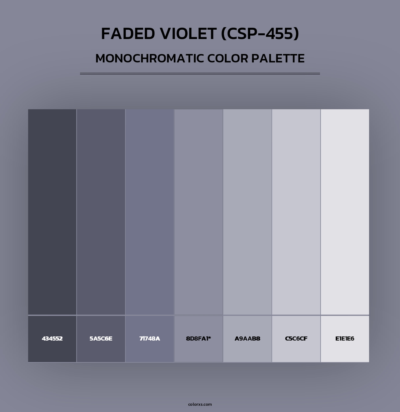 Faded Violet (CSP-455) - Monochromatic Color Palette