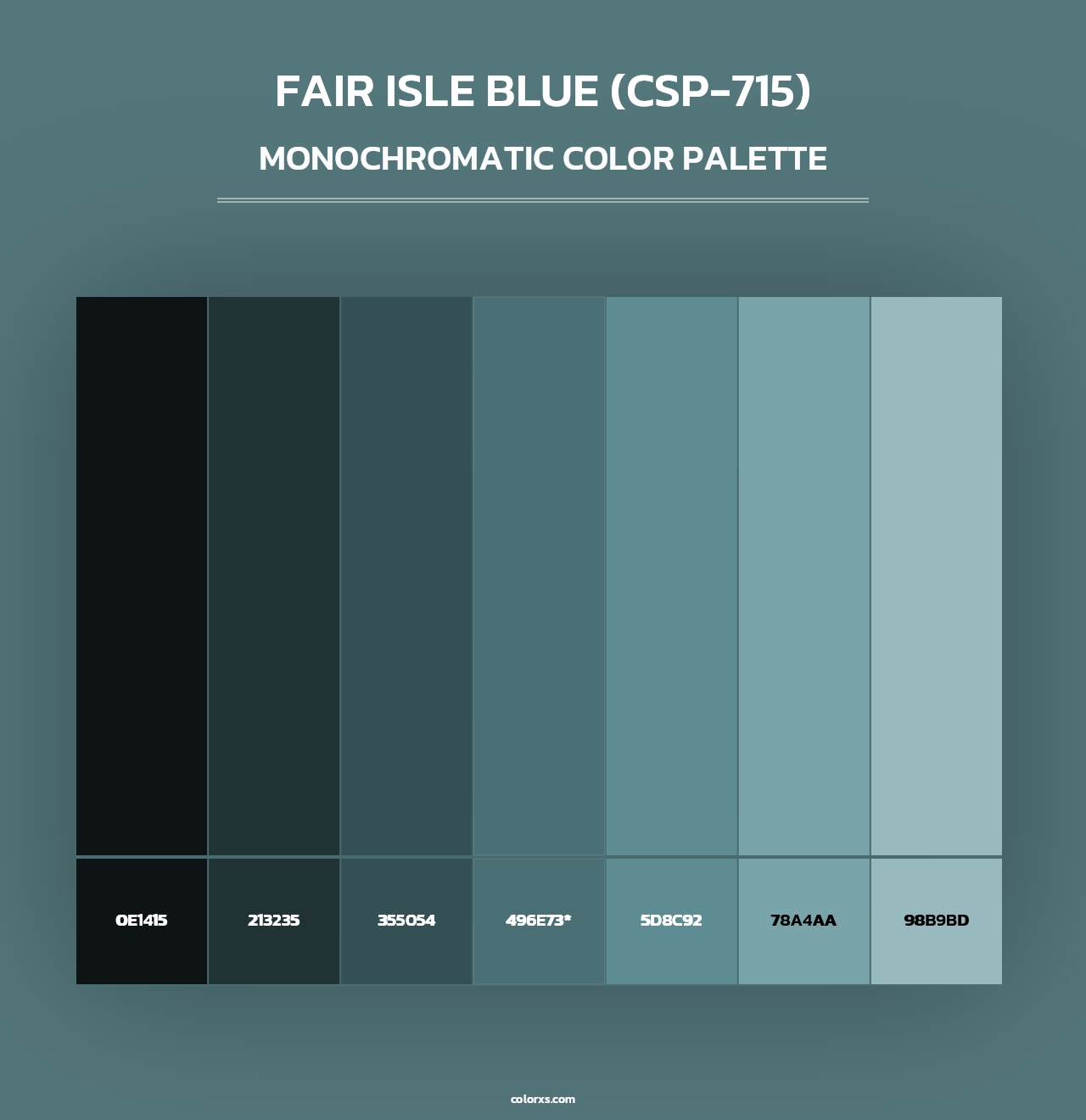 Fair Isle Blue (CSP-715) - Monochromatic Color Palette