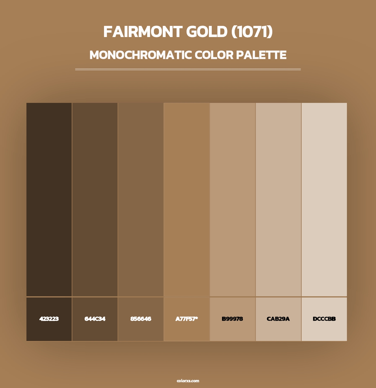 Fairmont Gold (1071) - Monochromatic Color Palette