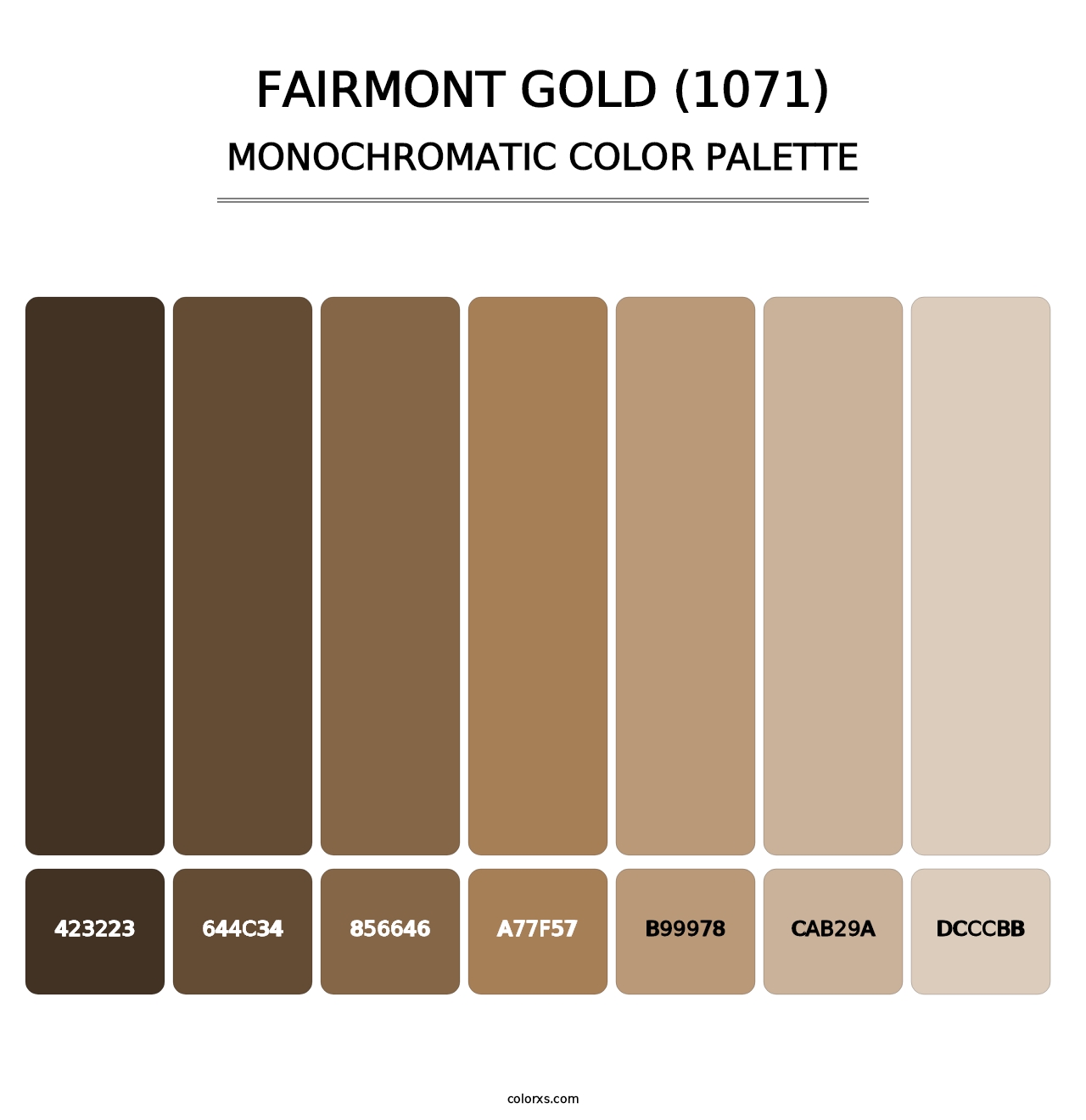 Fairmont Gold (1071) - Monochromatic Color Palette