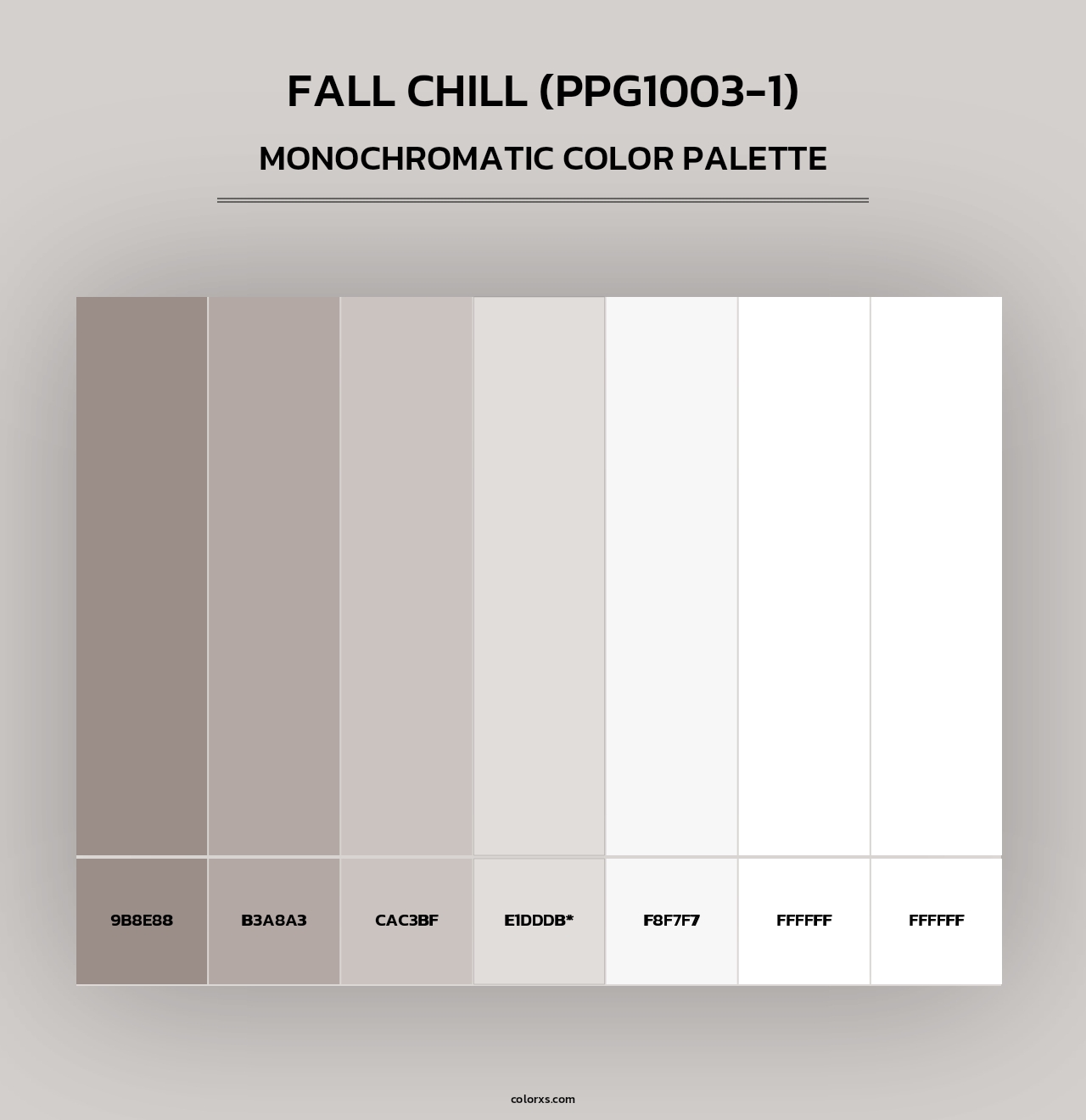 Fall Chill (PPG1003-1) - Monochromatic Color Palette