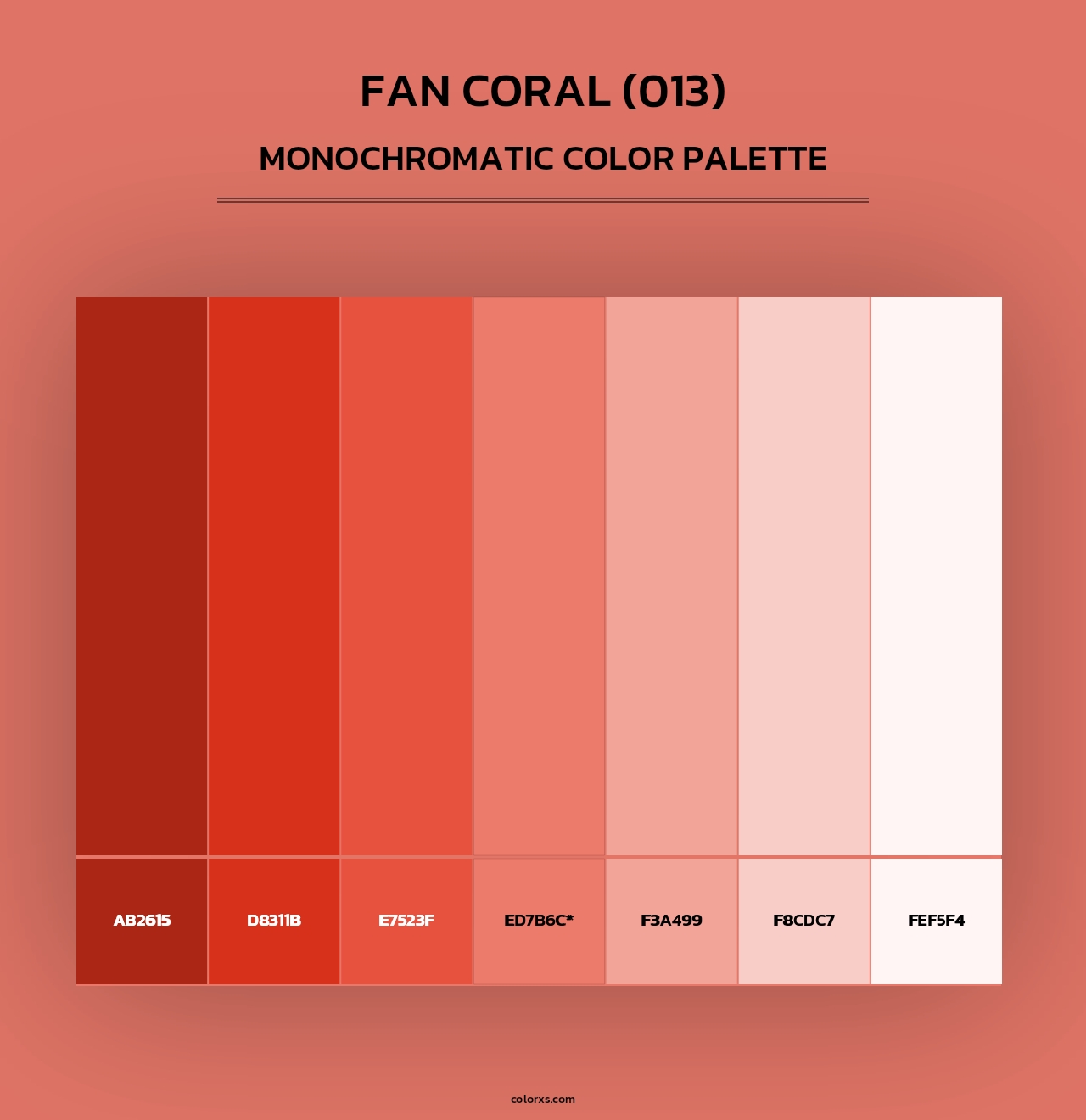 Fan Coral (013) - Monochromatic Color Palette