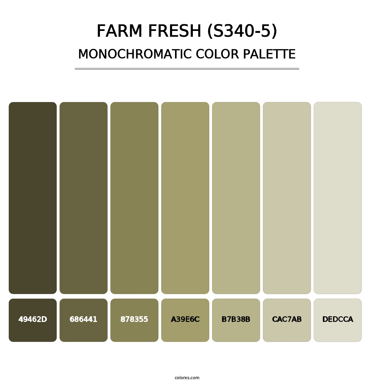 Farm Fresh (S340-5) - Monochromatic Color Palette