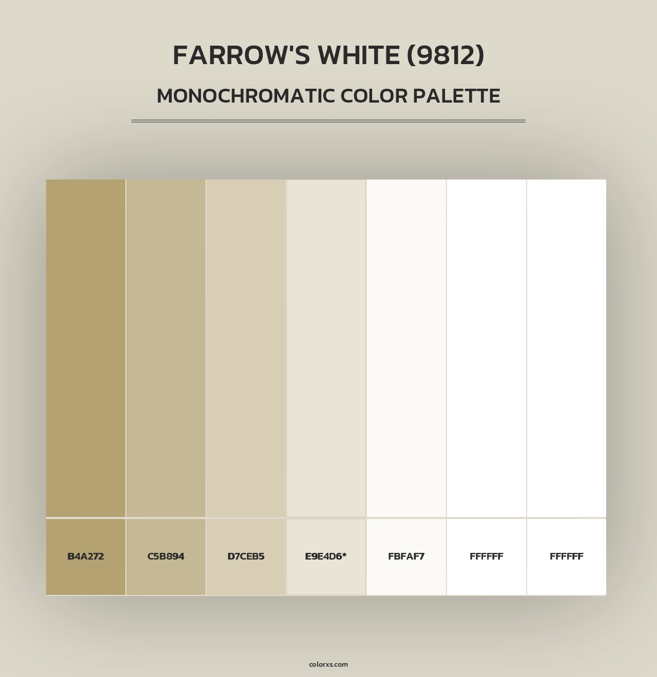 Farrow's White (9812) - Monochromatic Color Palette