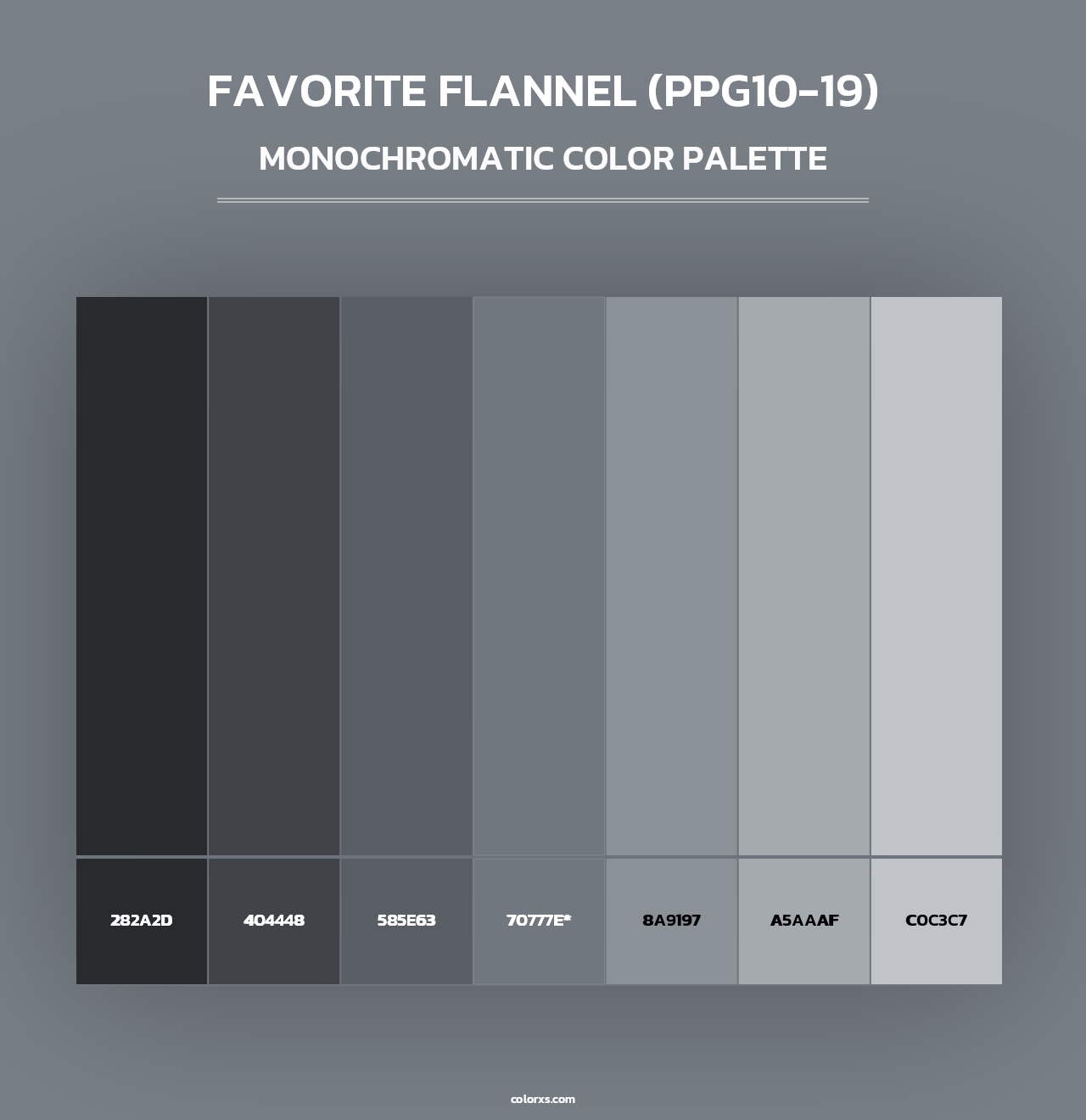 Favorite Flannel (PPG10-19) - Monochromatic Color Palette