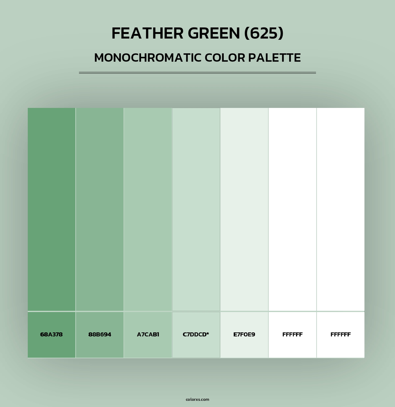 Feather Green (625) - Monochromatic Color Palette