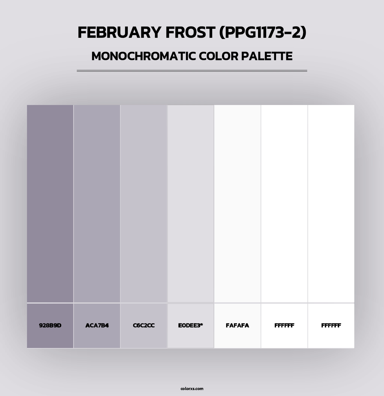 February Frost (PPG1173-2) - Monochromatic Color Palette