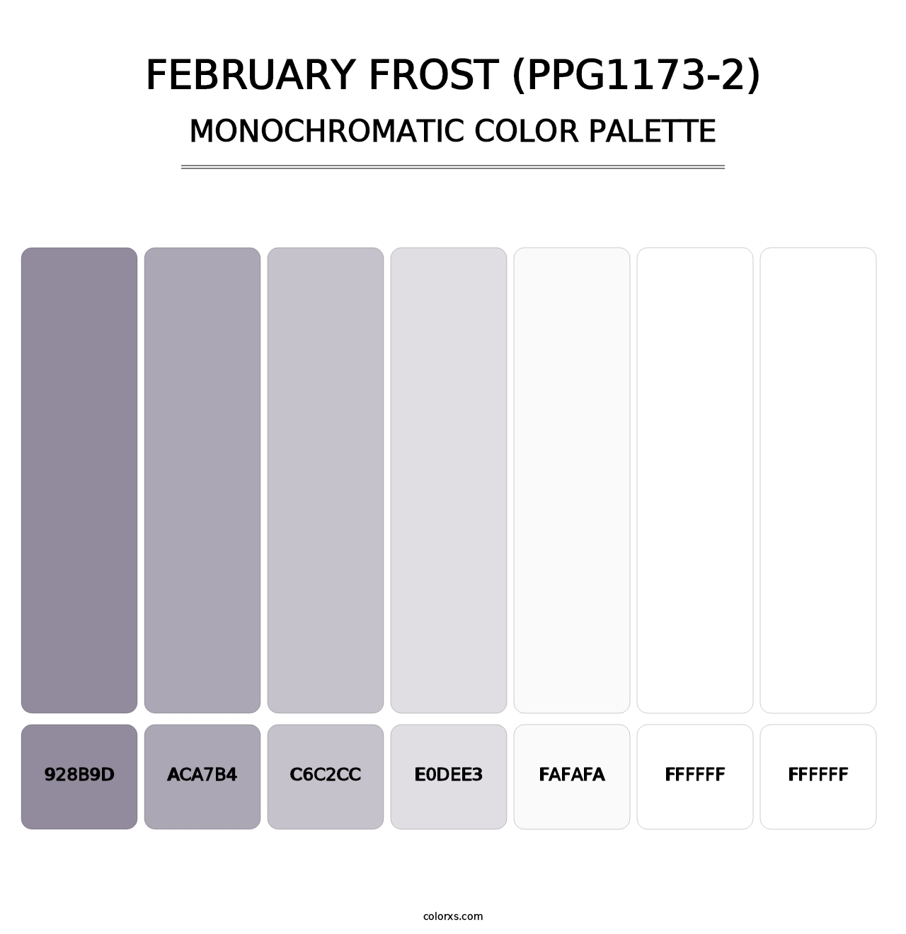February Frost (PPG1173-2) - Monochromatic Color Palette