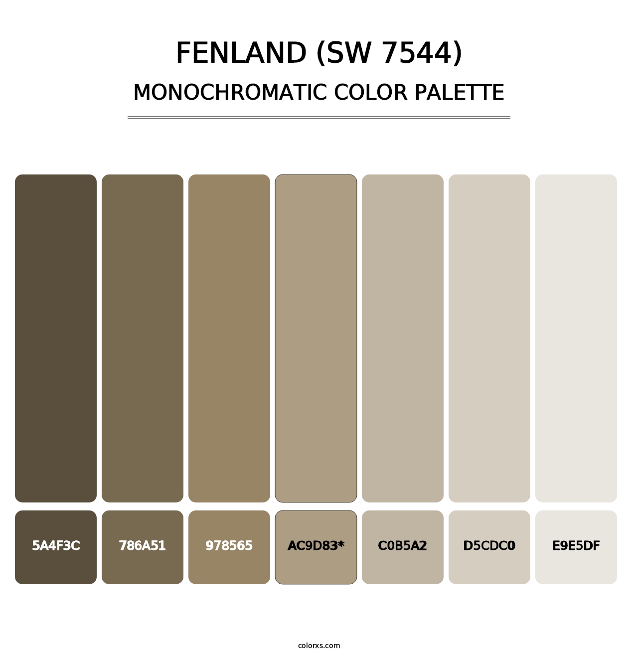 Fenland (SW 7544) - Monochromatic Color Palette