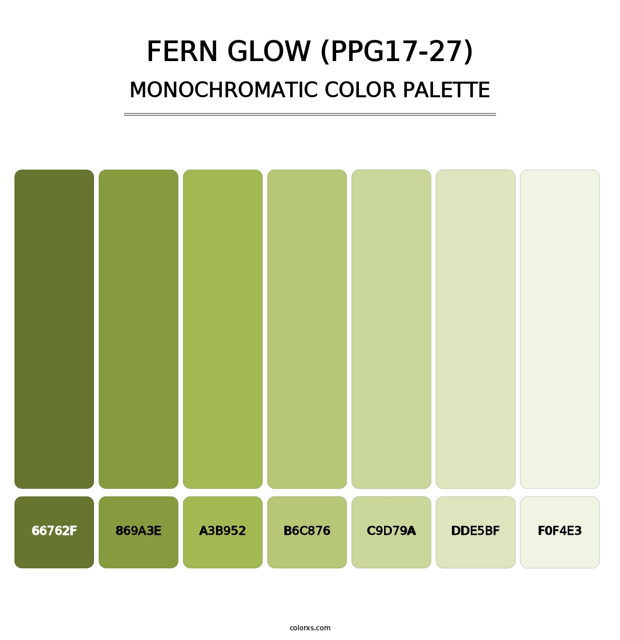 Fern Glow (PPG17-27) - Monochromatic Color Palette