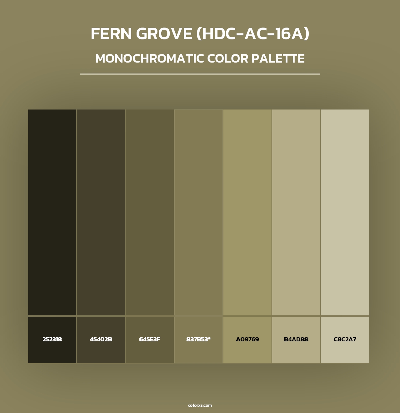Fern Grove (HDC-AC-16A) - Monochromatic Color Palette