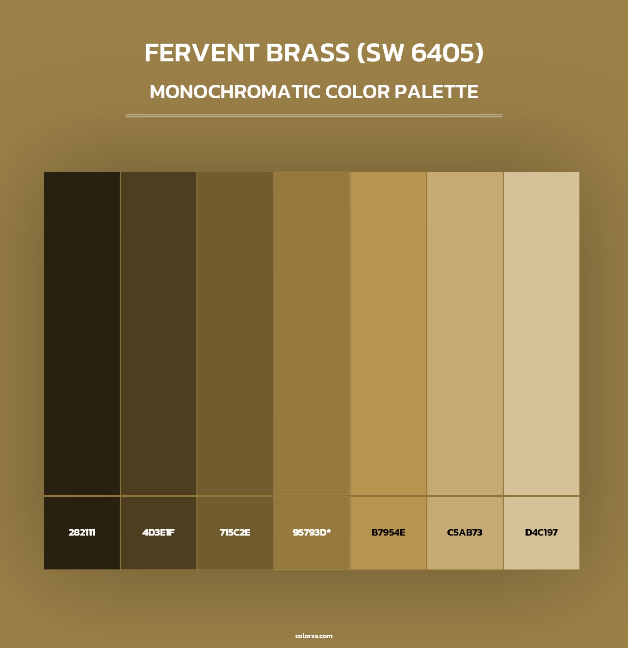 Fervent Brass (SW 6405) - Monochromatic Color Palette