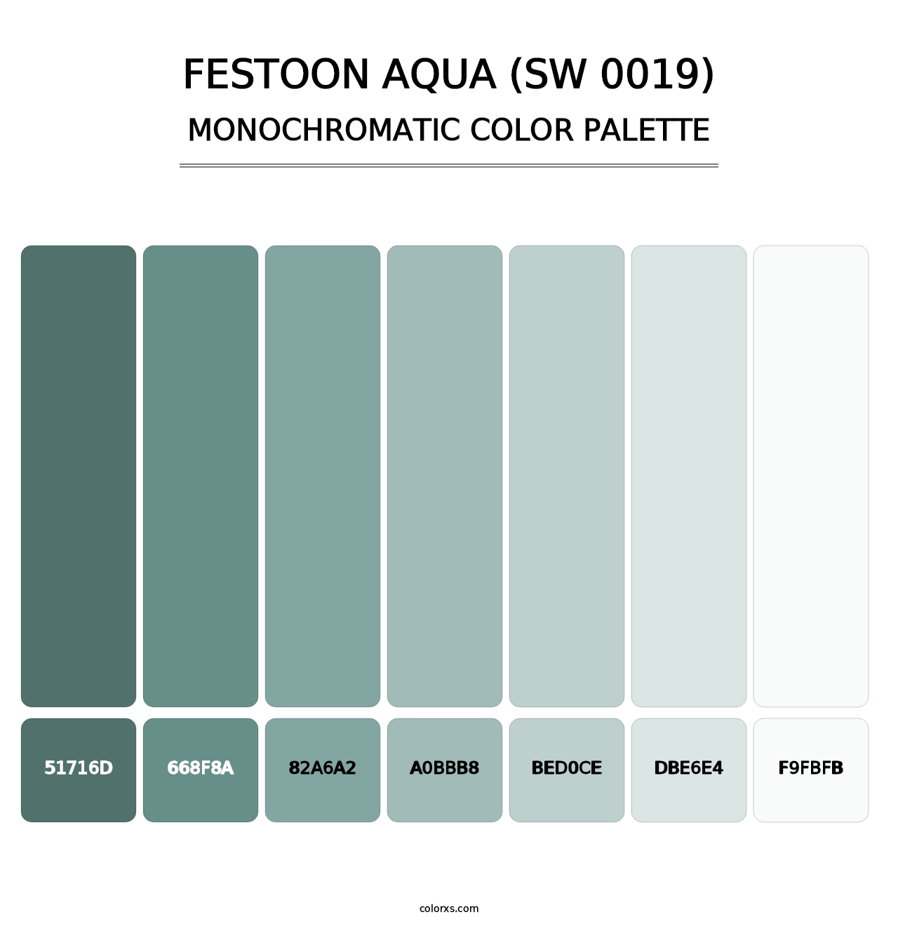Festoon Aqua (SW 0019) - Monochromatic Color Palette