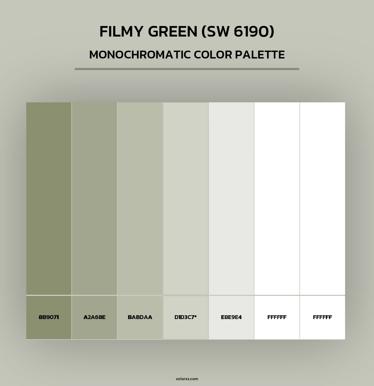 Filmy Green (SW 6190) - Monochromatic Color Palette