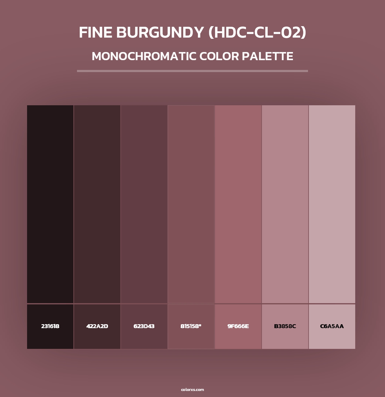 Fine Burgundy (HDC-CL-02) - Monochromatic Color Palette