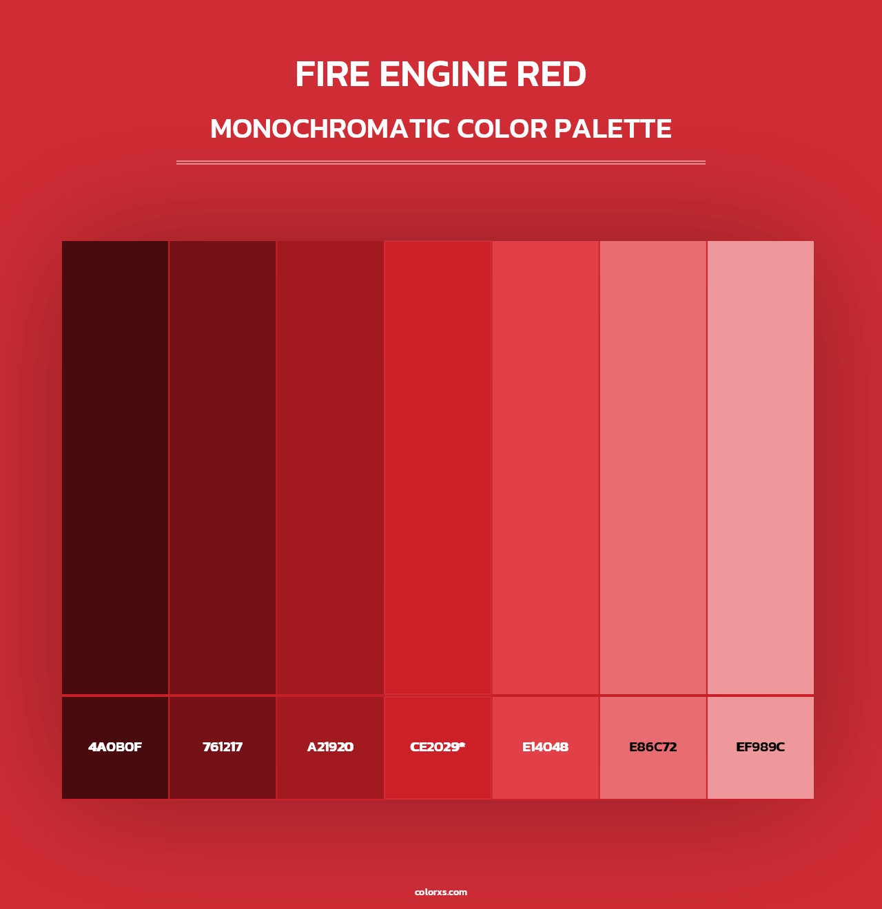 Fire Engine Red - Monochromatic Color Palette