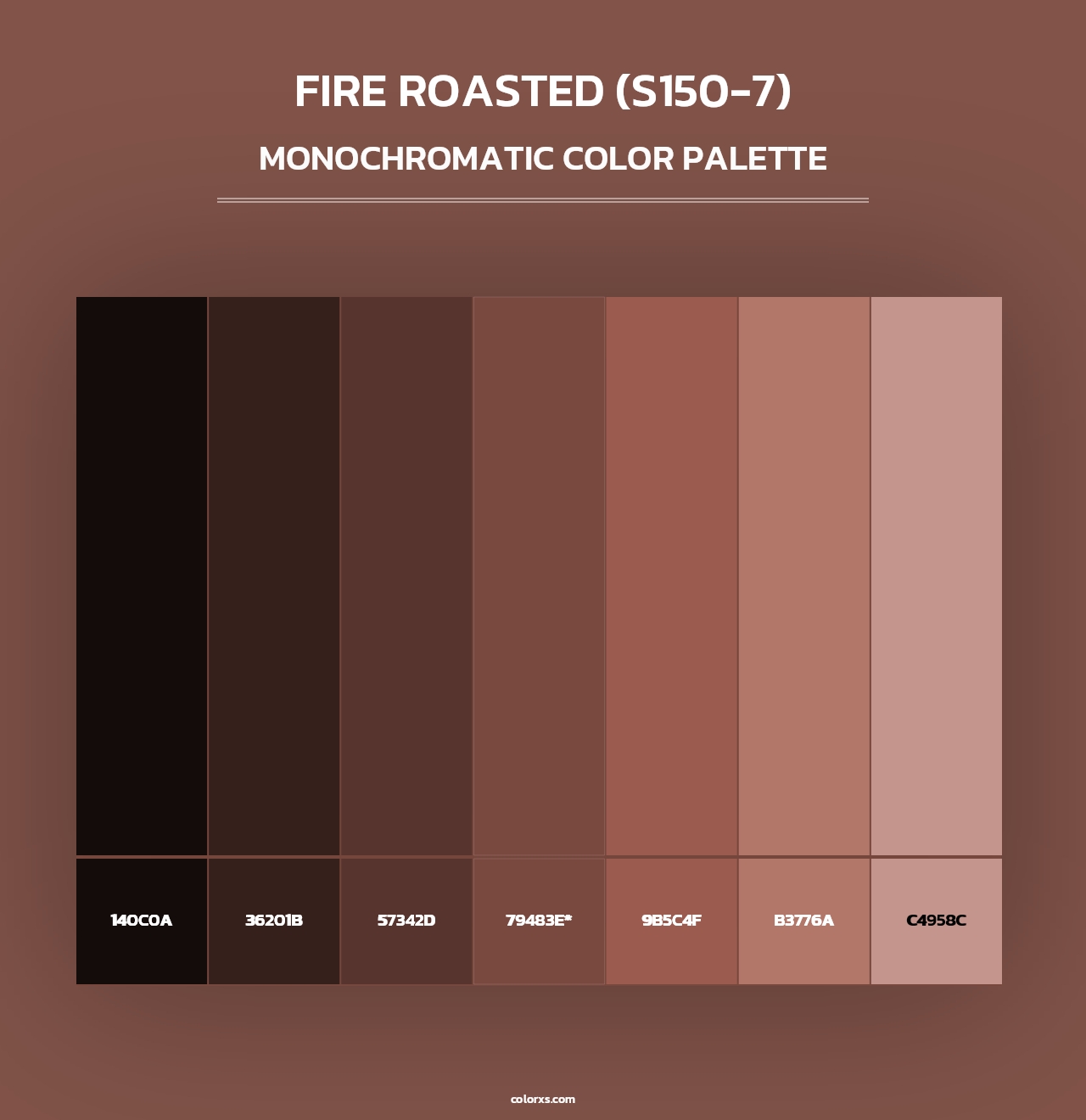 Fire Roasted (S150-7) - Monochromatic Color Palette