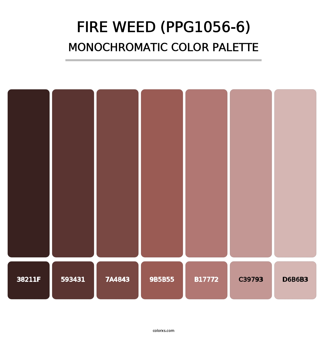 Fire Weed (PPG1056-6) - Monochromatic Color Palette