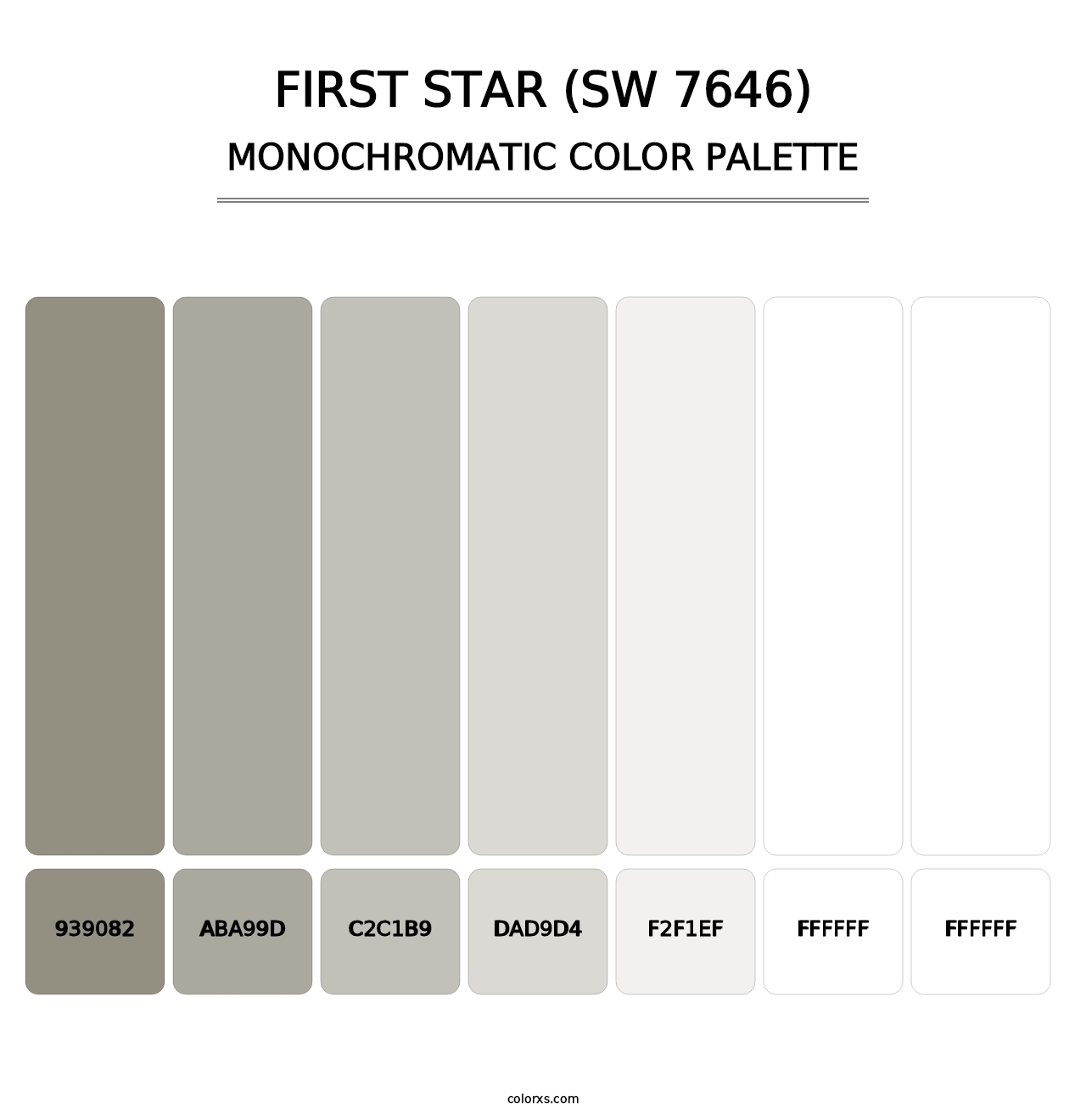 First Star (SW 7646) - Monochromatic Color Palette