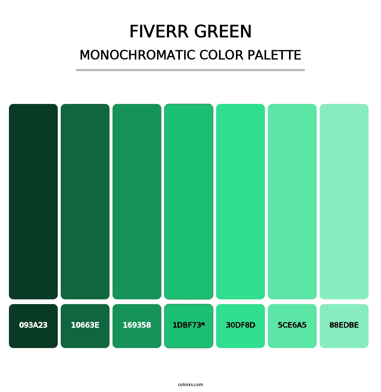 Fiverr Green - Monochromatic Color Palette