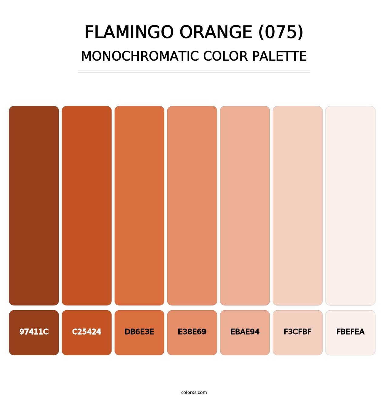 Flamingo Orange (075) - Monochromatic Color Palette