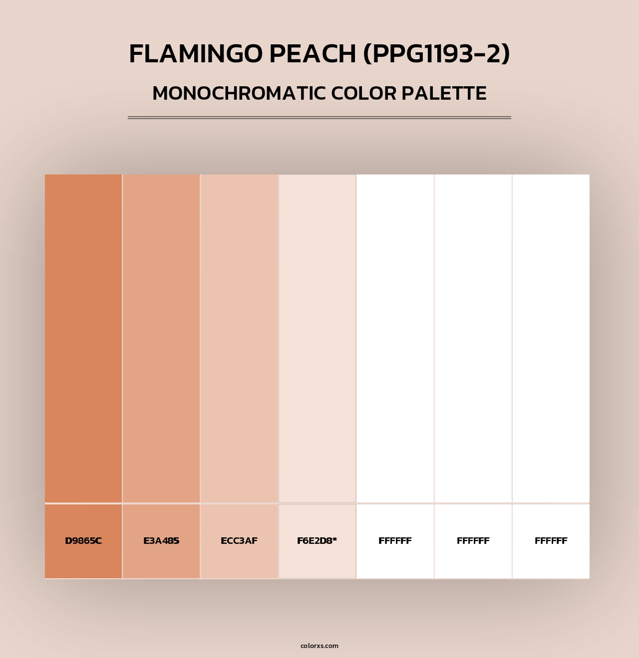 Flamingo Peach (PPG1193-2) - Monochromatic Color Palette