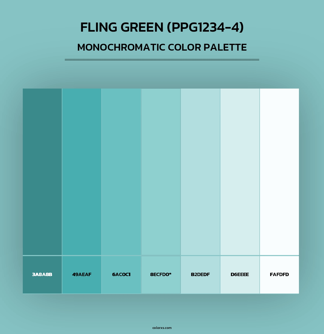 Fling Green (PPG1234-4) - Monochromatic Color Palette