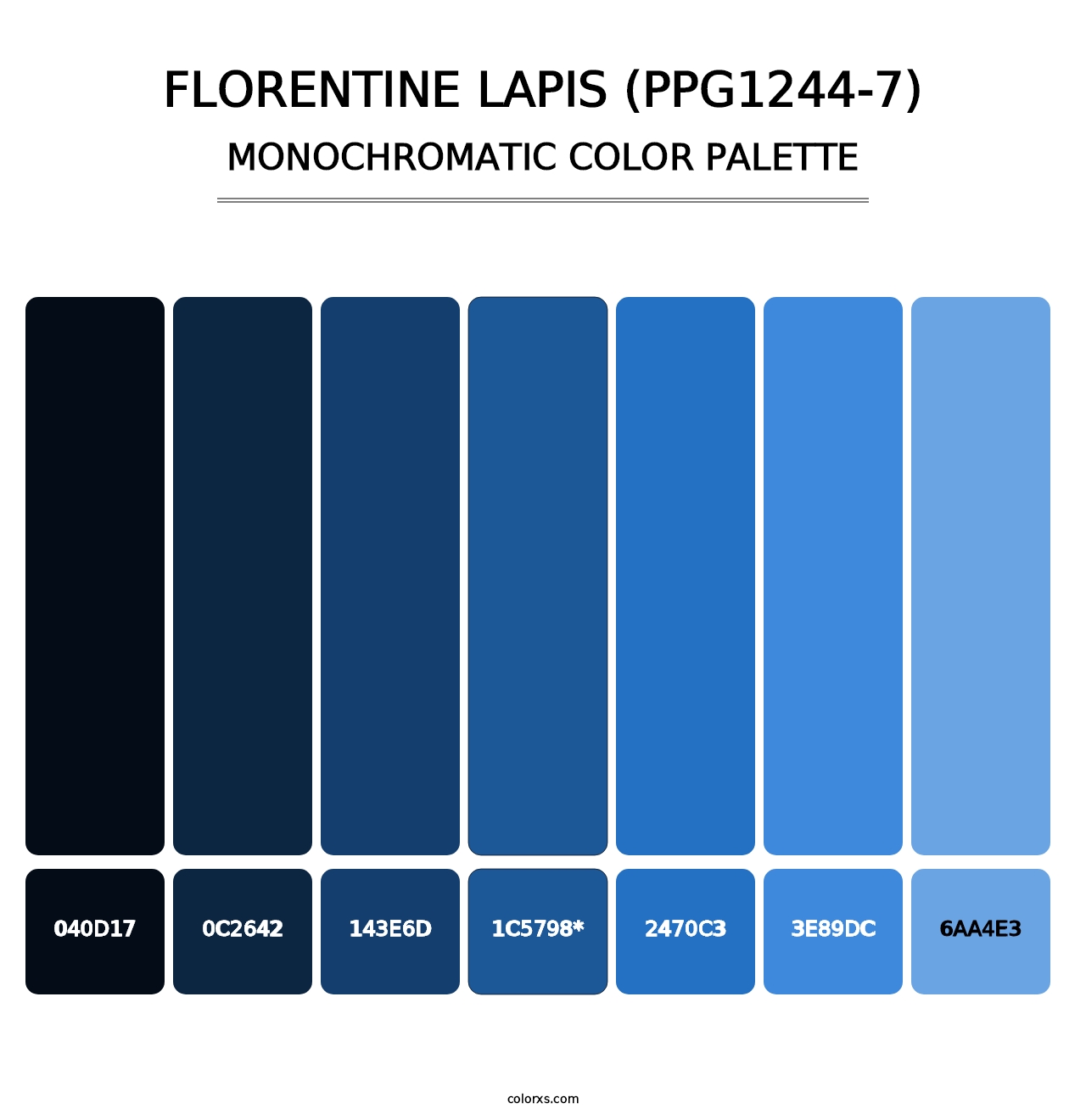 Florentine Lapis (PPG1244-7) - Monochromatic Color Palette