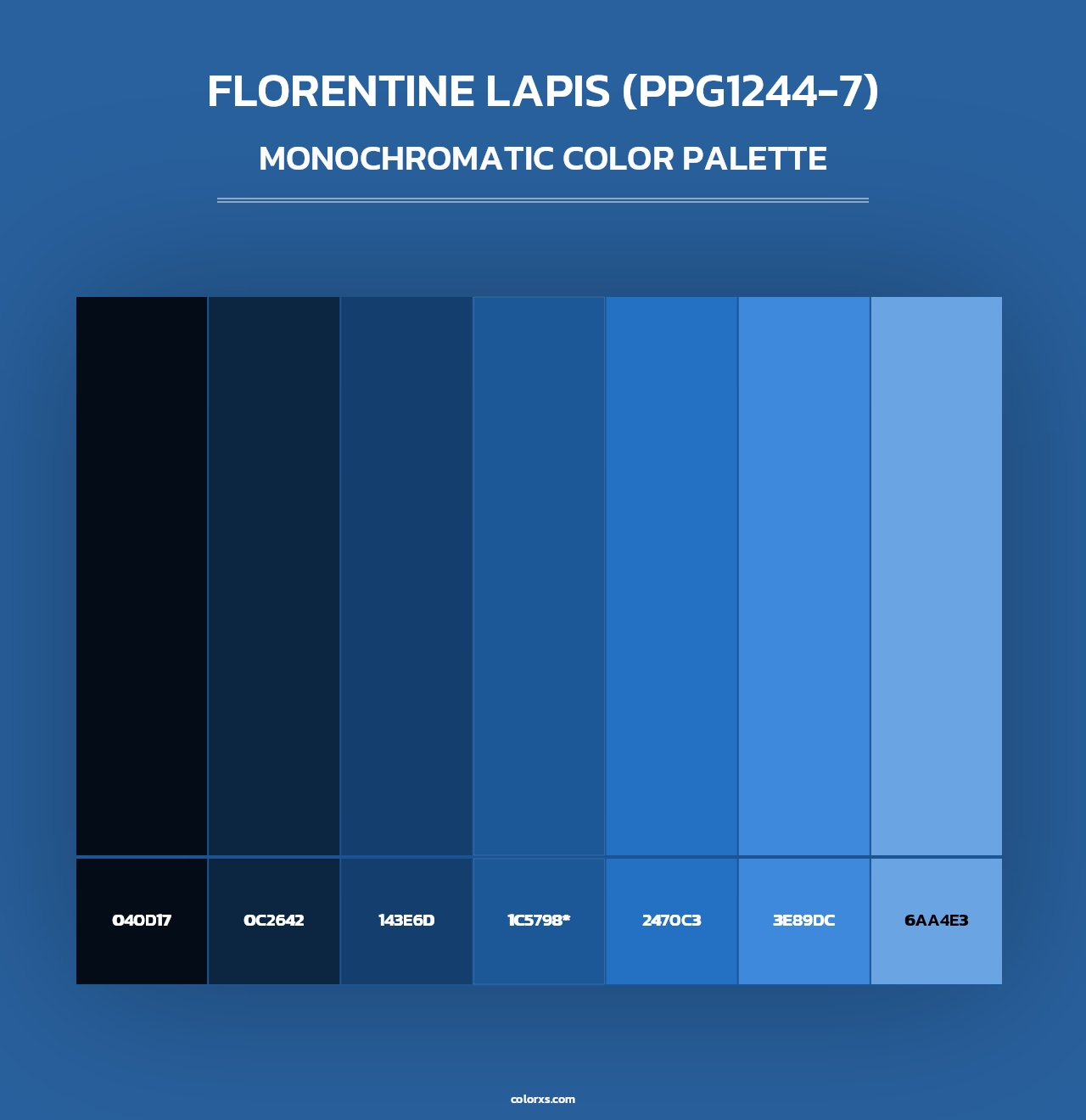 Florentine Lapis (PPG1244-7) - Monochromatic Color Palette