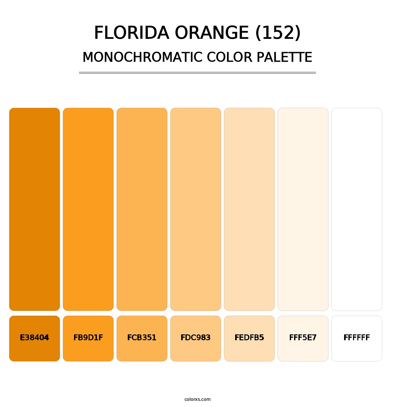 Florida Orange (152) - Monochromatic Color Palette