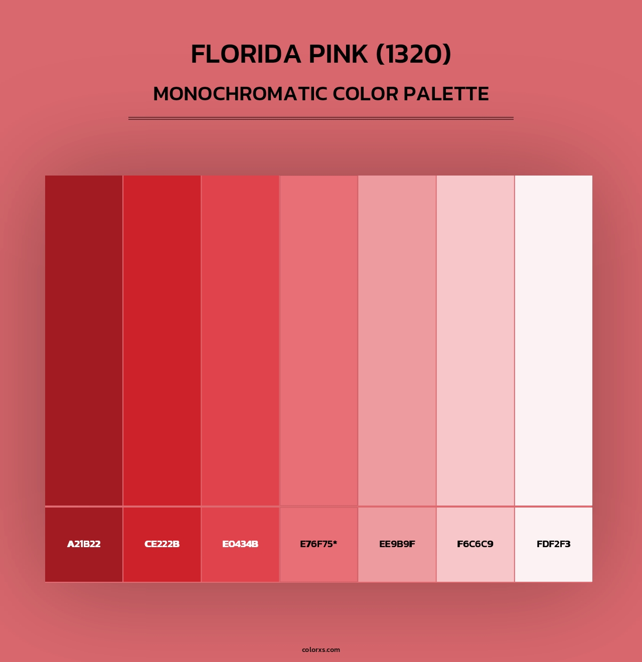 Florida Pink (1320) - Monochromatic Color Palette