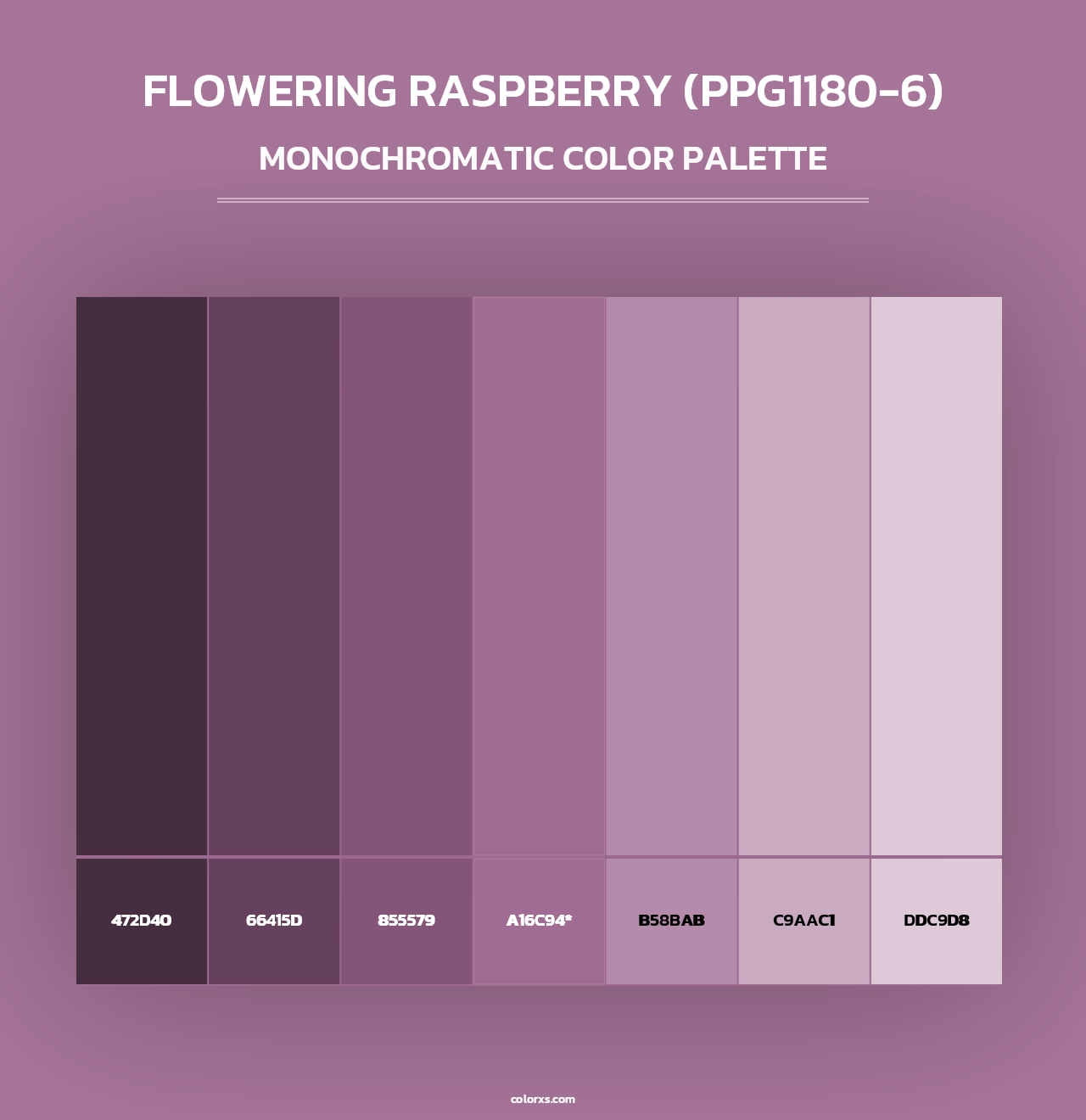 Flowering Raspberry (PPG1180-6) - Monochromatic Color Palette